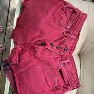 Levi's Red Jean Shorts